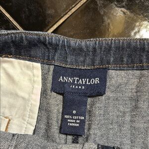 Ann Taylor Denim Skort with Striped Tie